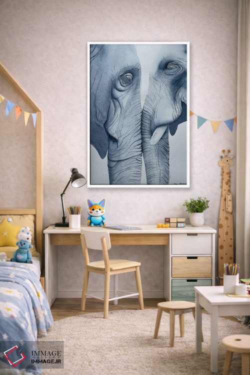 تابلو دکوراتیو عشق فیل اثر لوسیا کازاردووا - D1W