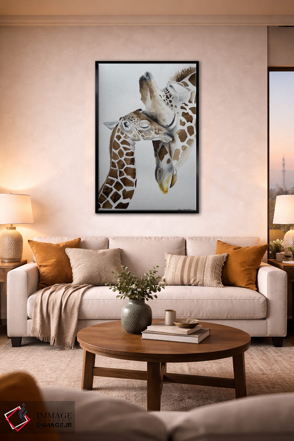 تابلو دکوراتیو آغوش زرافه اثر لوسیا کازاردووا - D2B