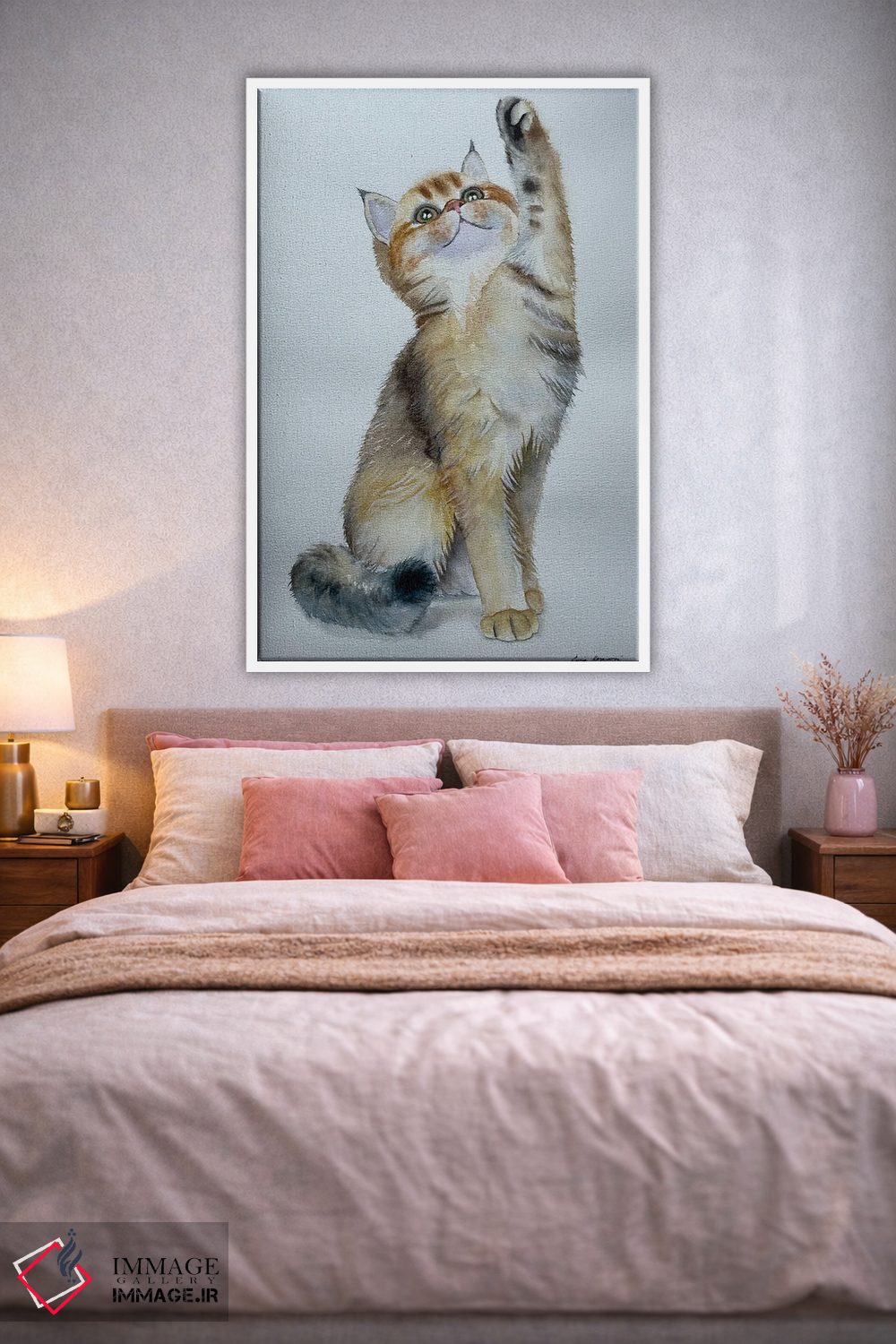 تابلو دکوراتیو بچه گربه بازیگوش اثر لوسیا کازاردووا - D1W