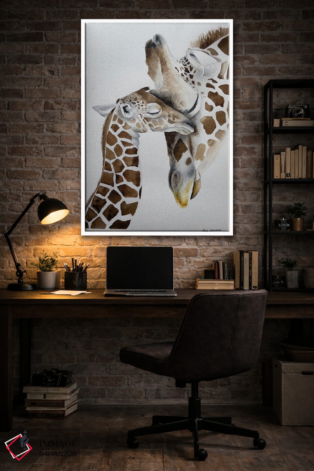 تابلو دکوراتیو آغوش زرافه اثر لوسیا کازاردووا - D4W