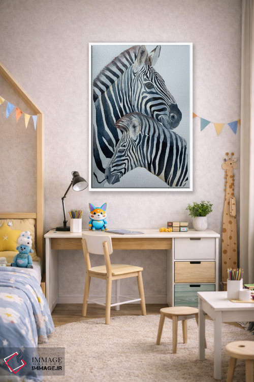 تابلو دکوراتیو عشق گورخرها اثر لوسیا کازاردووا - D1W