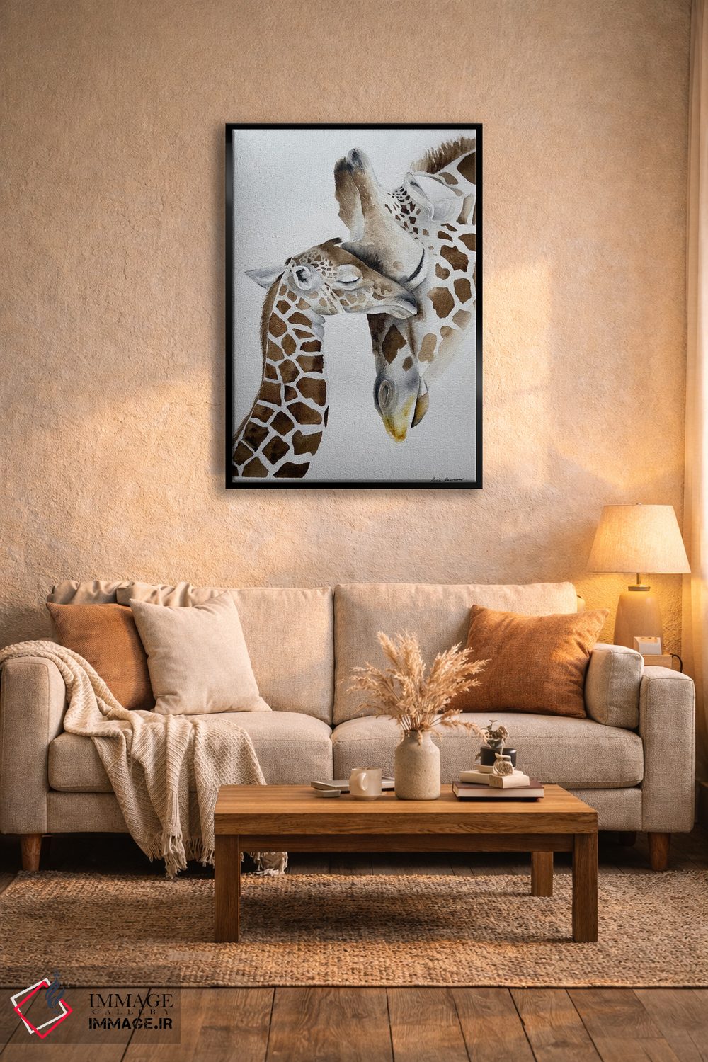 تابلو دکوراتیو آغوش زرافه اثر لوسیا کازاردووا - D5B