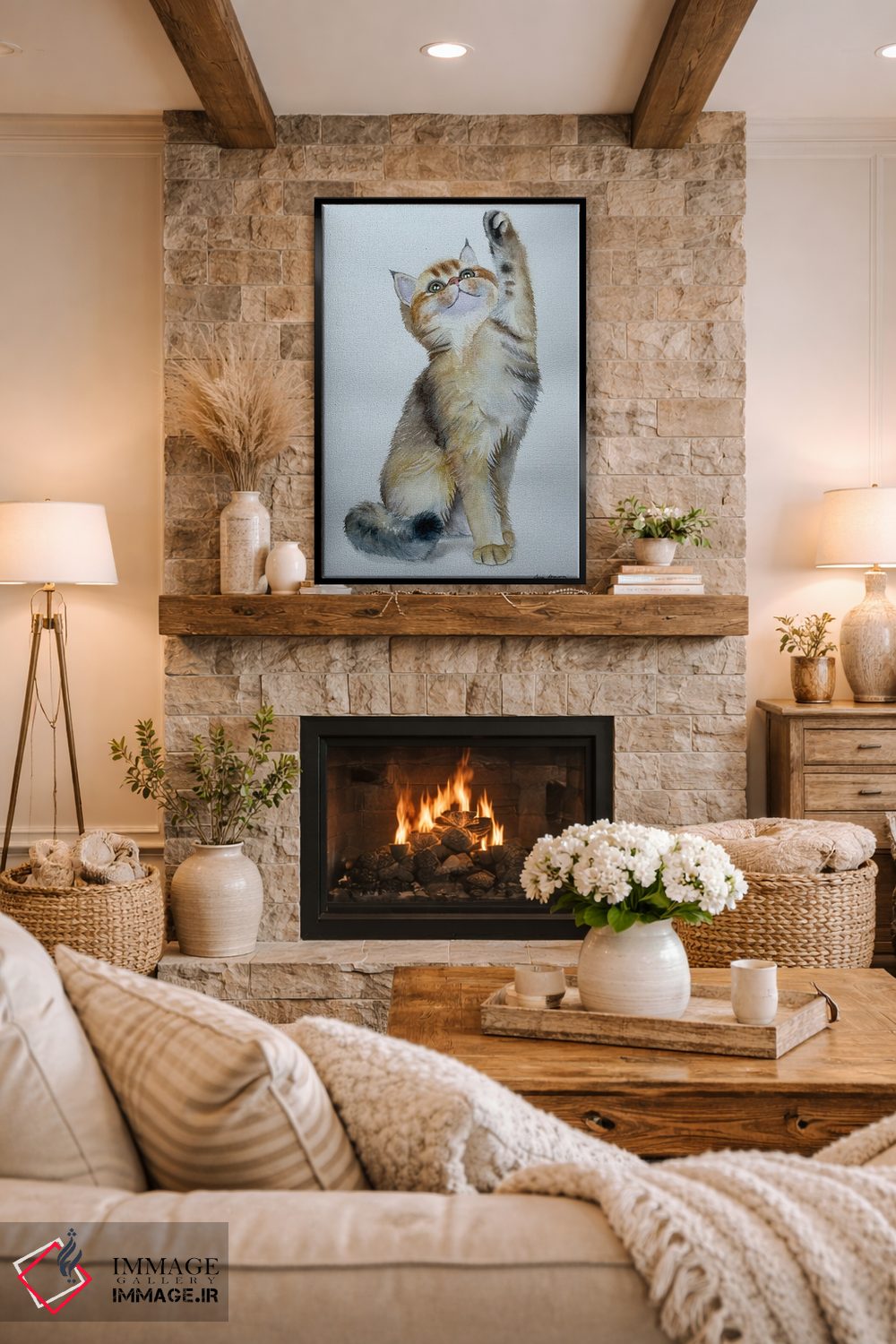 تابلو دکوراتیو بچه گربه بازیگوش اثر لوسیا کازاردووا - D2B