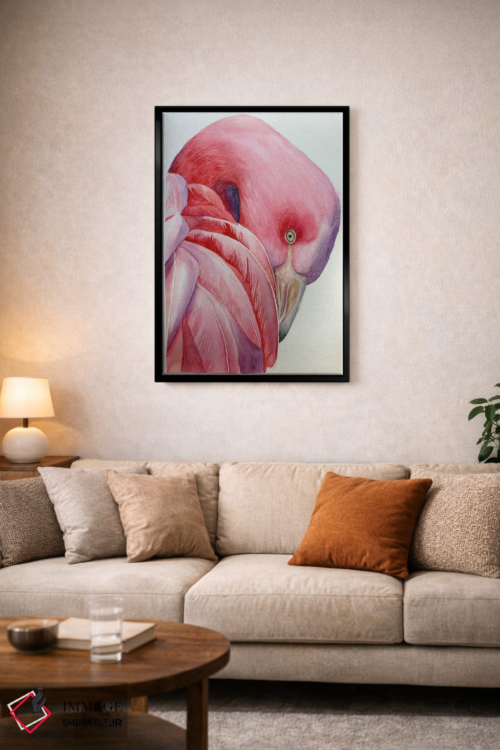 تابلو دکوراتیو فلامینگوی صورتی اثر لوسیا کازاردووا - D2B
