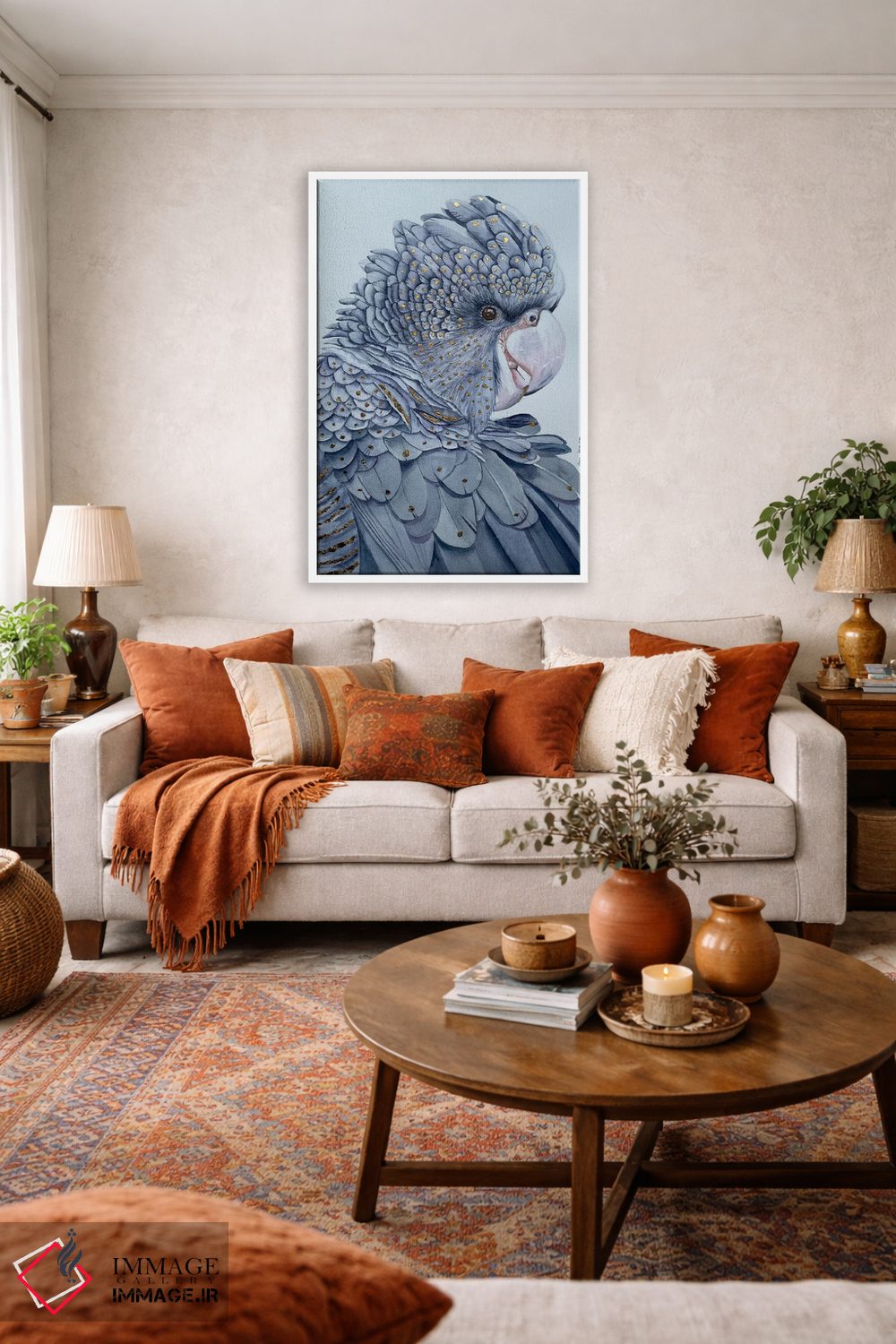 تابلو دکوراتیو کاکاتو سیاه اثر لوسیا کازاردووا - D2W