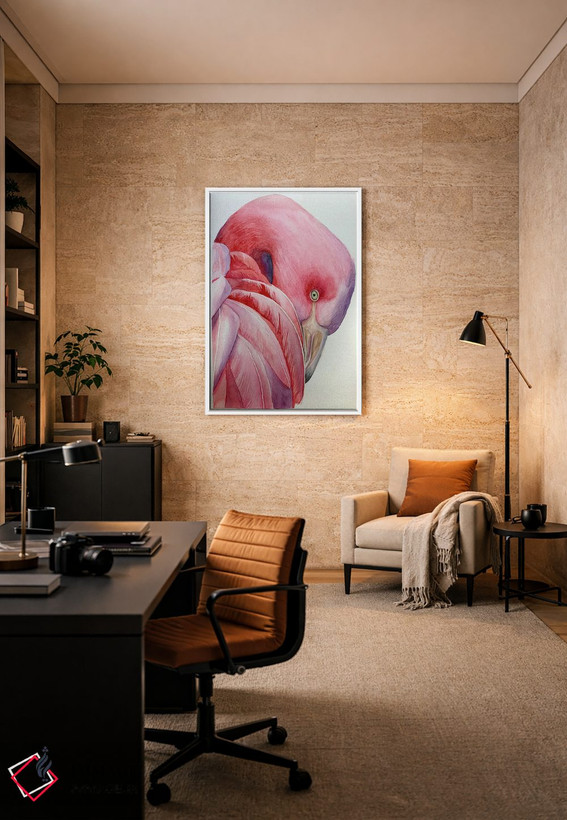 تابلو دکوراتیو فلامینگوی صورتی اثر لوسیا کازاردووا - D3W