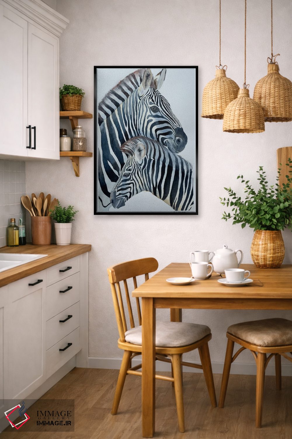 تابلو دکوراتیو عشق گورخرها اثر لوسیا کازاردووا - D6B