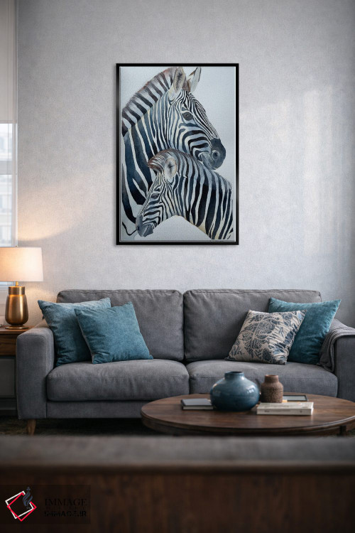 تابلو دکوراتیو عشق گورخرها اثر لوسیا کازاردووا - D5B