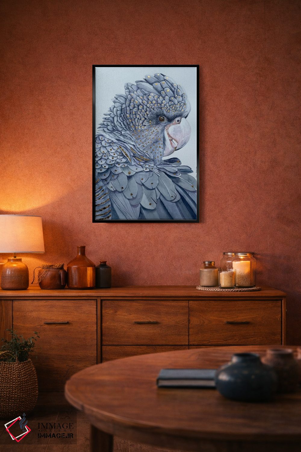 تابلو دکوراتیو کاکاتو سیاه اثر لوسیا کازاردووا - D5B