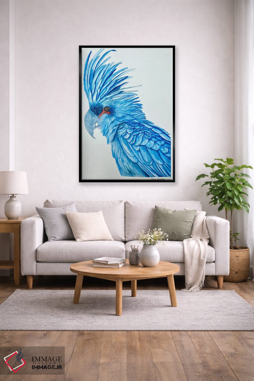 تابلو دکوراتیو مکائوی آبی اثر لوسیا کازاردووا - D1B