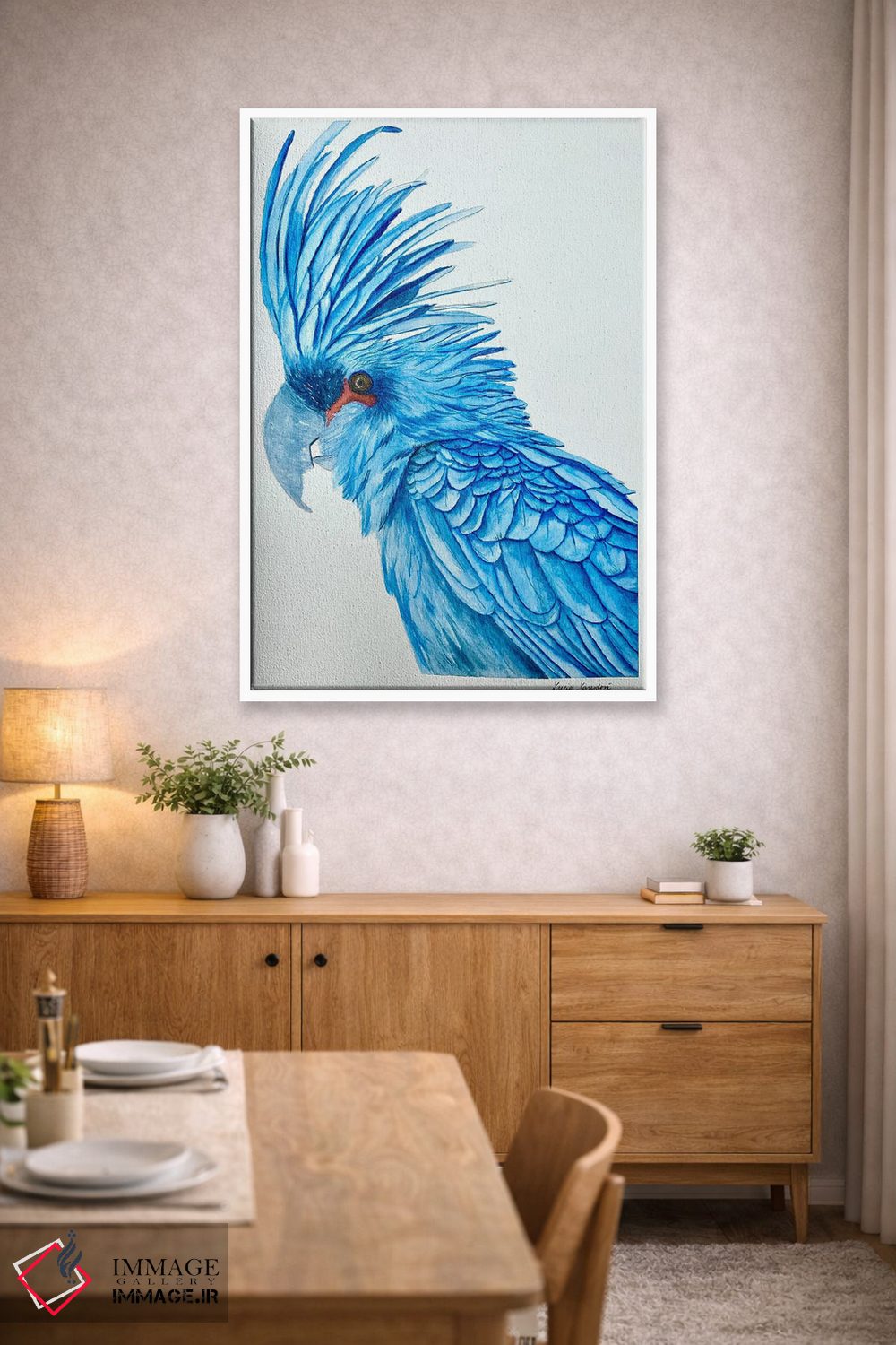 تابلو دکوراتیو مکائوی آبی اثر لوسیا کازاردووا - D3W