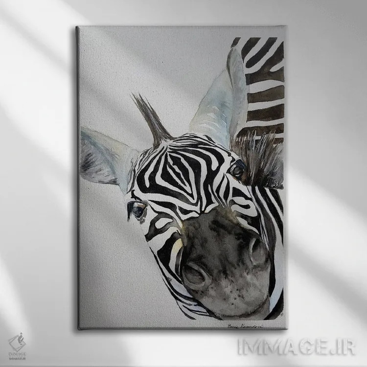 تابلو دکوراتیو بینی گورخر اثر لوسیا کازاردووا - نمای روبهرو روی دیوار