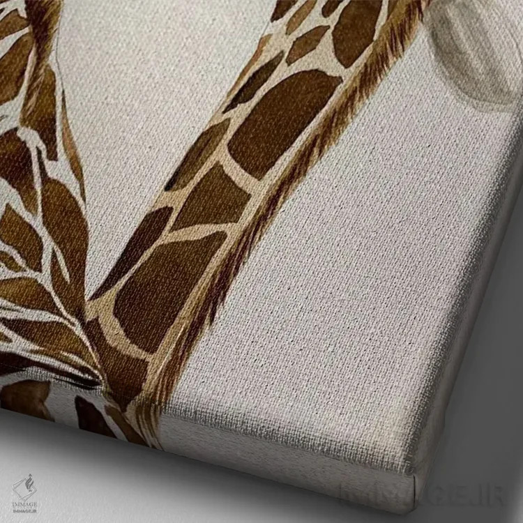 تابلو دکوراتیو گورخرهای در حال بوسه اثر لوسیا کازاردووا - نمای نزدیک بافت بوم