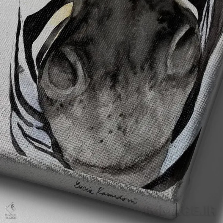 تابلو دکوراتیو بینی گورخر اثر لوسیا کازاردووا - نمای نزدیک بافت بوم