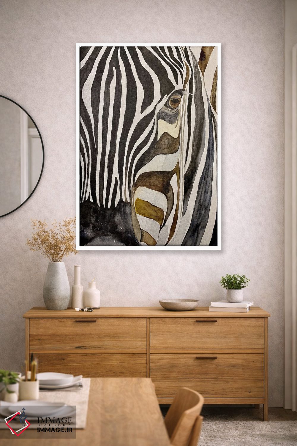 تابلو دکوراتیو گورخر در غروب اثر لوسیا کازاردووا - D1W