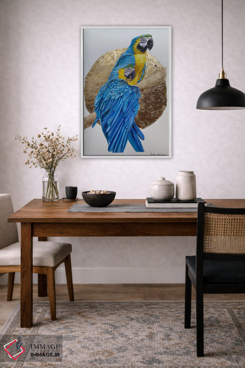 تابلو دکوراتیو طوطی ها در غروب اثر لوسیا کازاردووا - D4W