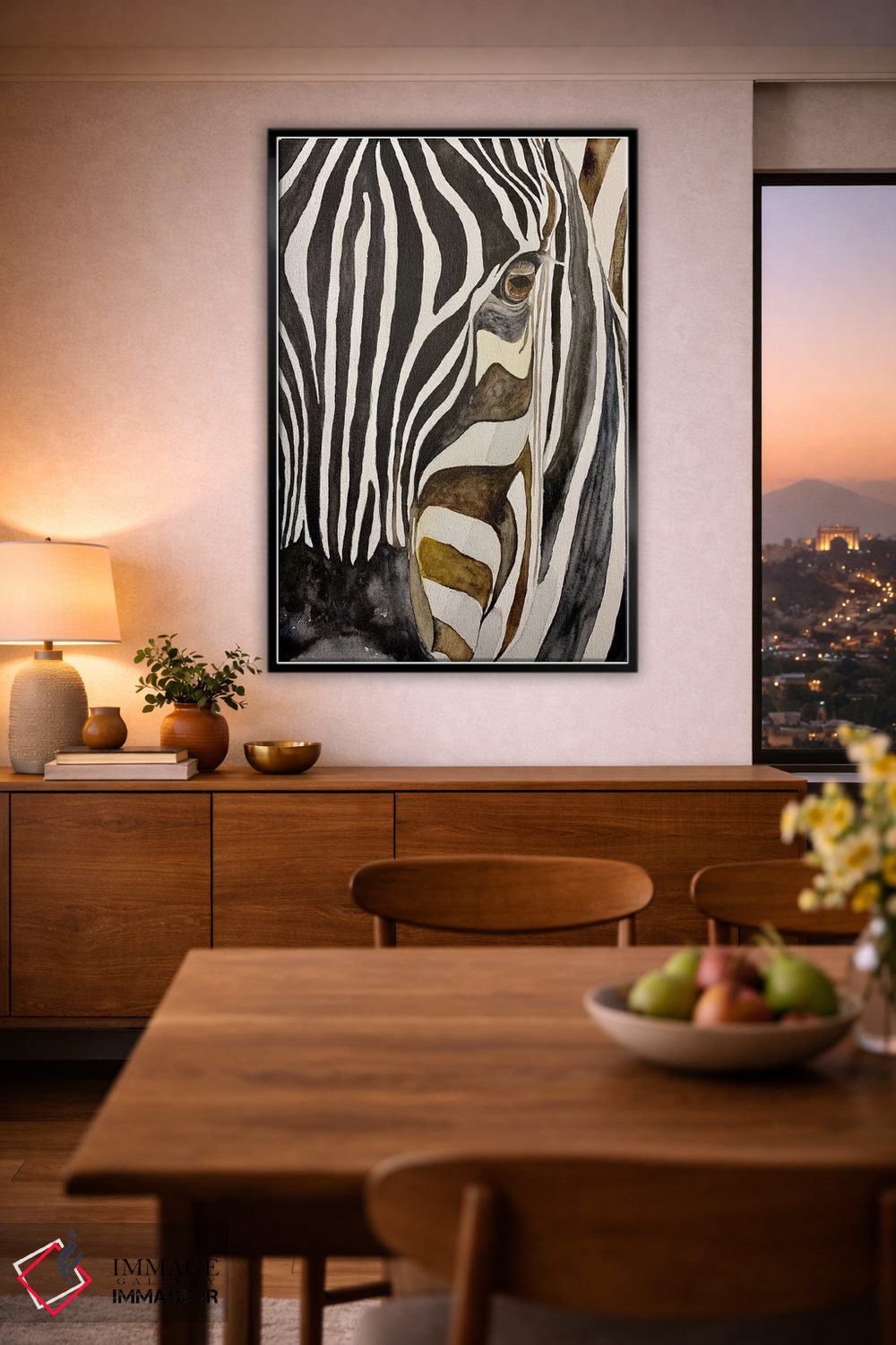 تابلو دکوراتیو گورخر در غروب اثر لوسیا کازاردووا - D2B