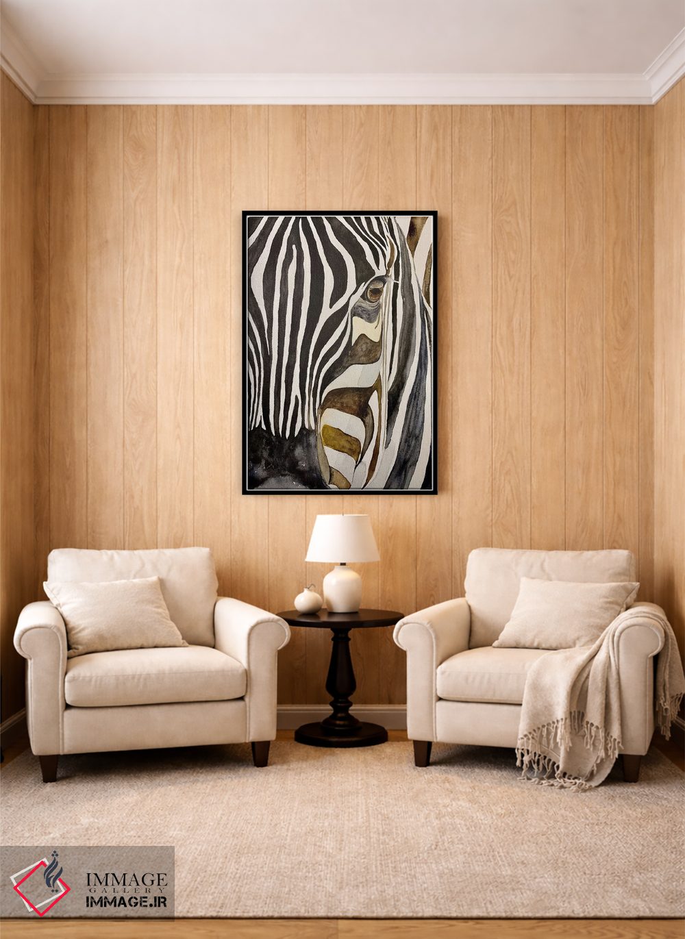 تابلو دکوراتیو گورخر در غروب اثر لوسیا کازاردووا - D5B