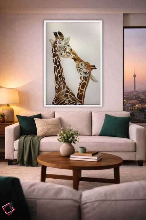 تابلو دکوراتیو گورخرهای در حال بوسه اثر لوسیا کازاردووا - D1W