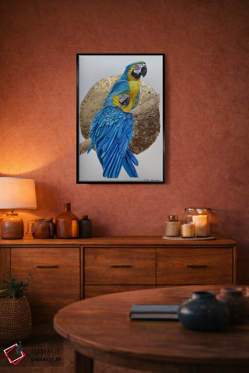 تابلو دکوراتیو طوطی ها در غروب اثر لوسیا کازاردووا - D6B