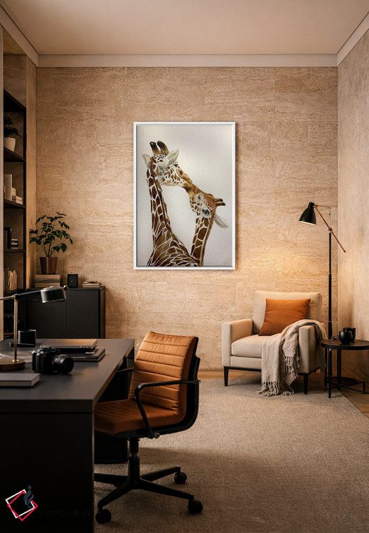 تابلو دکوراتیو گورخرهای در حال بوسه اثر لوسیا کازاردووا - D6W