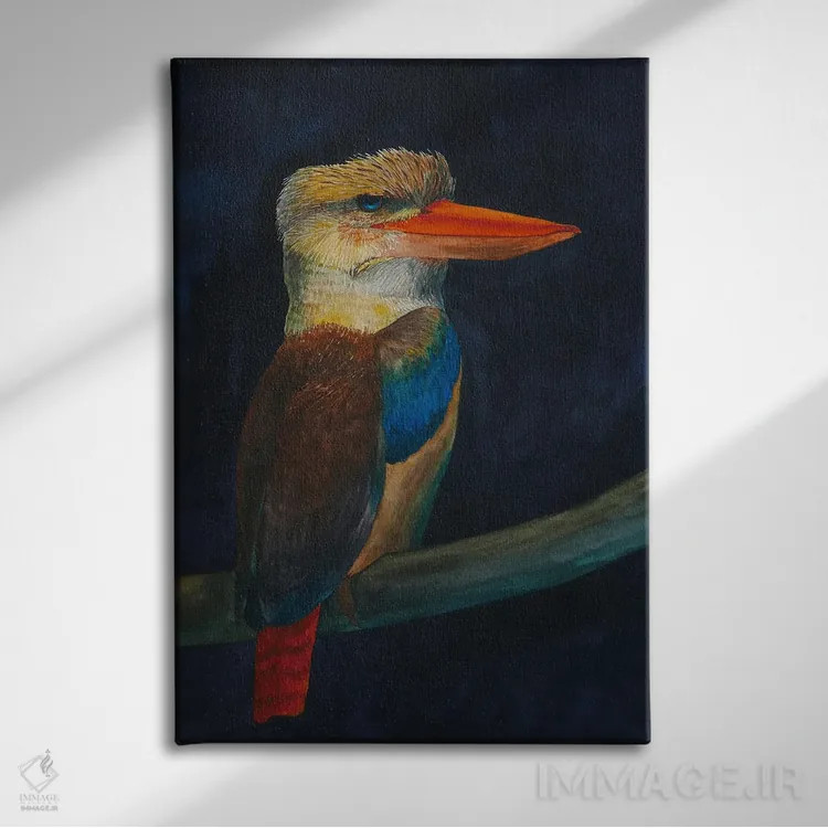 تابلو دکوراتیو کوکابورا اثر کارینا دانیلچوک - نمای روبهرو روی دیوار