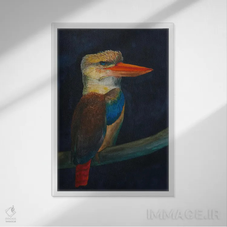 تابلو دکوراتیو کوکابورا اثر کارینا دانیلچوک - نمای قابدار سفید