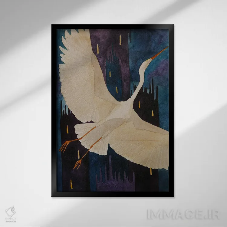 تابلو دکوراتیو رویای شبانه اثر کارینا دانیلچوک - نمای قابدار مشکی