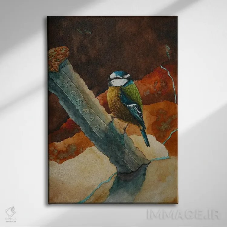 تابلو دکوراتیو شمشیر لودوتا اثر کارینا دانیلچوک - نمای روبهرو روی دیوار