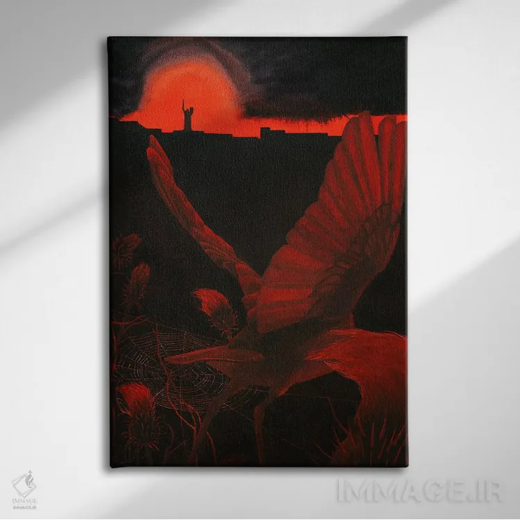 تابلو دکوراتیو هسته ای اثر کارینا دانیلچوک - نمای روبهرو روی دیوار