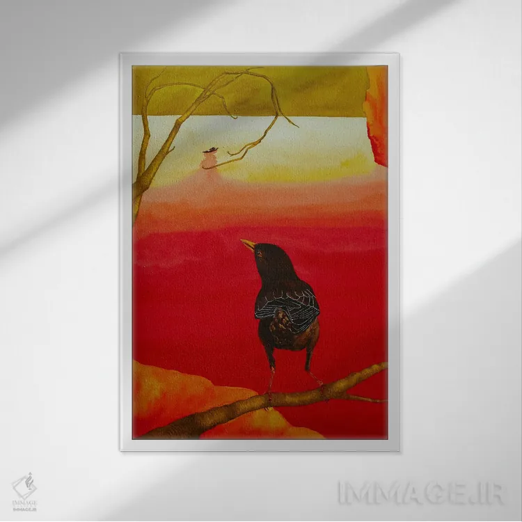 تابلو دکوراتیو دریای سرخ اثر کارینا دانیلچوک - نمای قابدار سفید