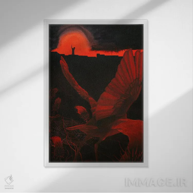 تابلو دکوراتیو هسته ای اثر کارینا دانیلچوک - نمای قابدار سفید