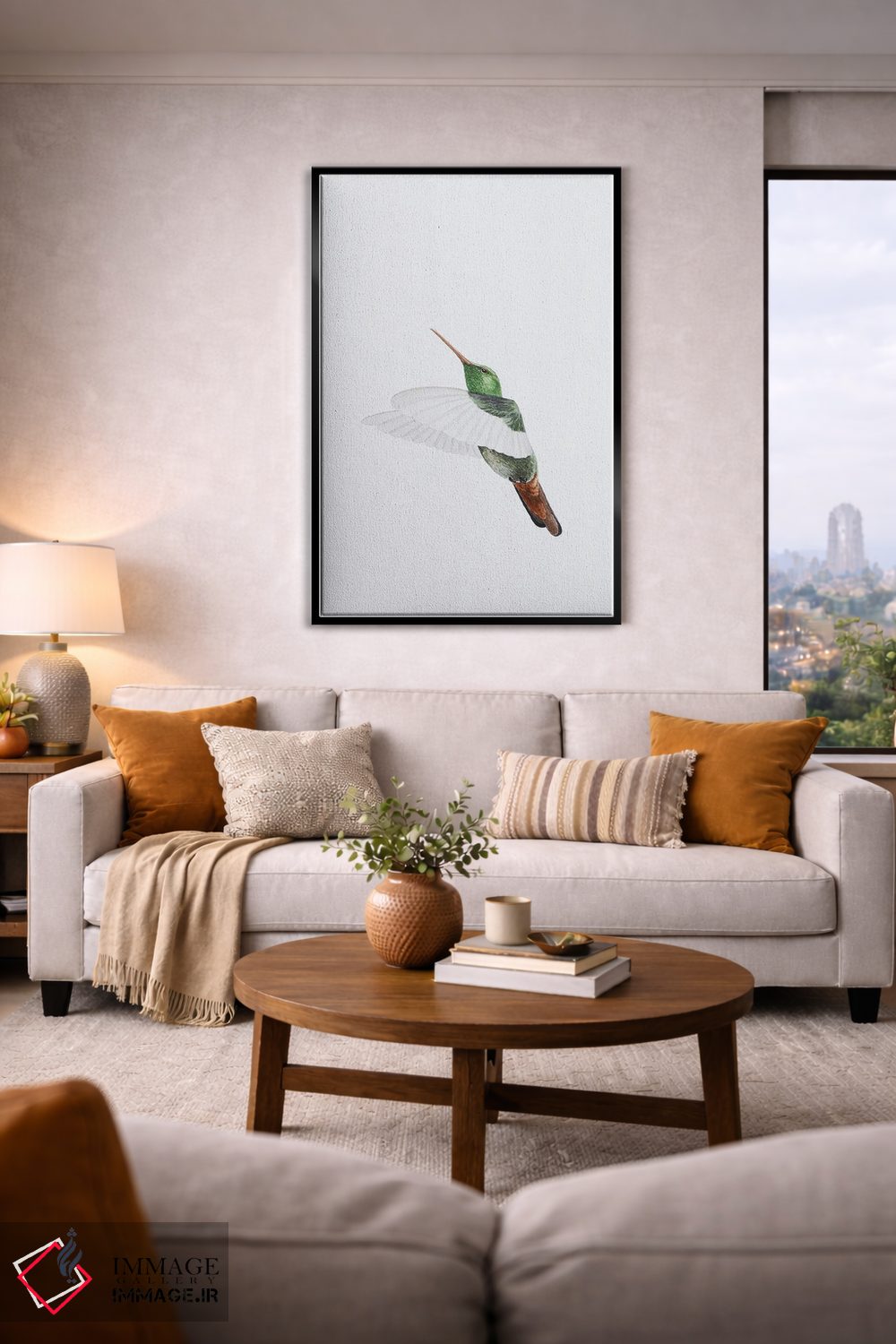 تابلو مینیمال پرواز مرغ مگس خوار اثر کارینا دانیلچوک - D2B