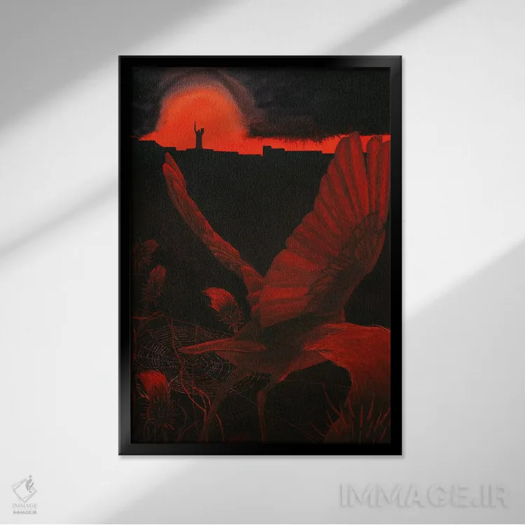 تابلو دکوراتیو هسته ای اثر کارینا دانیلچوک - نمای قابدار مشکی