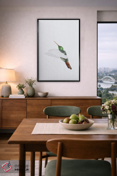 تابلو مینیمال پرواز مرغ مگس خوار اثر کارینا دانیلچوک - D6B