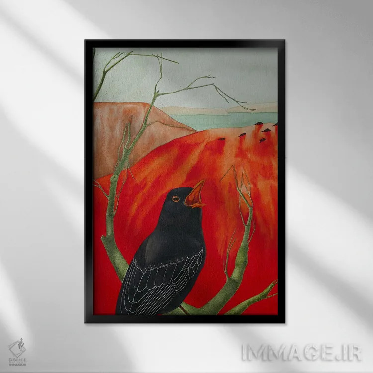 تابلو دکوراتیو فریاد اثر کارینا دانیلچوک - نمای قابدار مشکی