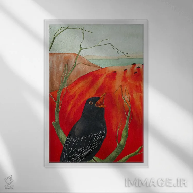 تابلو دکوراتیو فریاد اثر کارینا دانیلچوک - نمای قابدار سفید