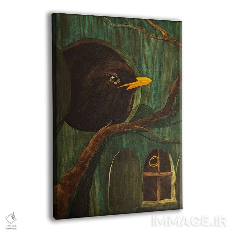 تابلو دکوراتیو خانه درختی با توکاها اثر کارینا دانیلچوک - نمای پرسپکتیو محصول