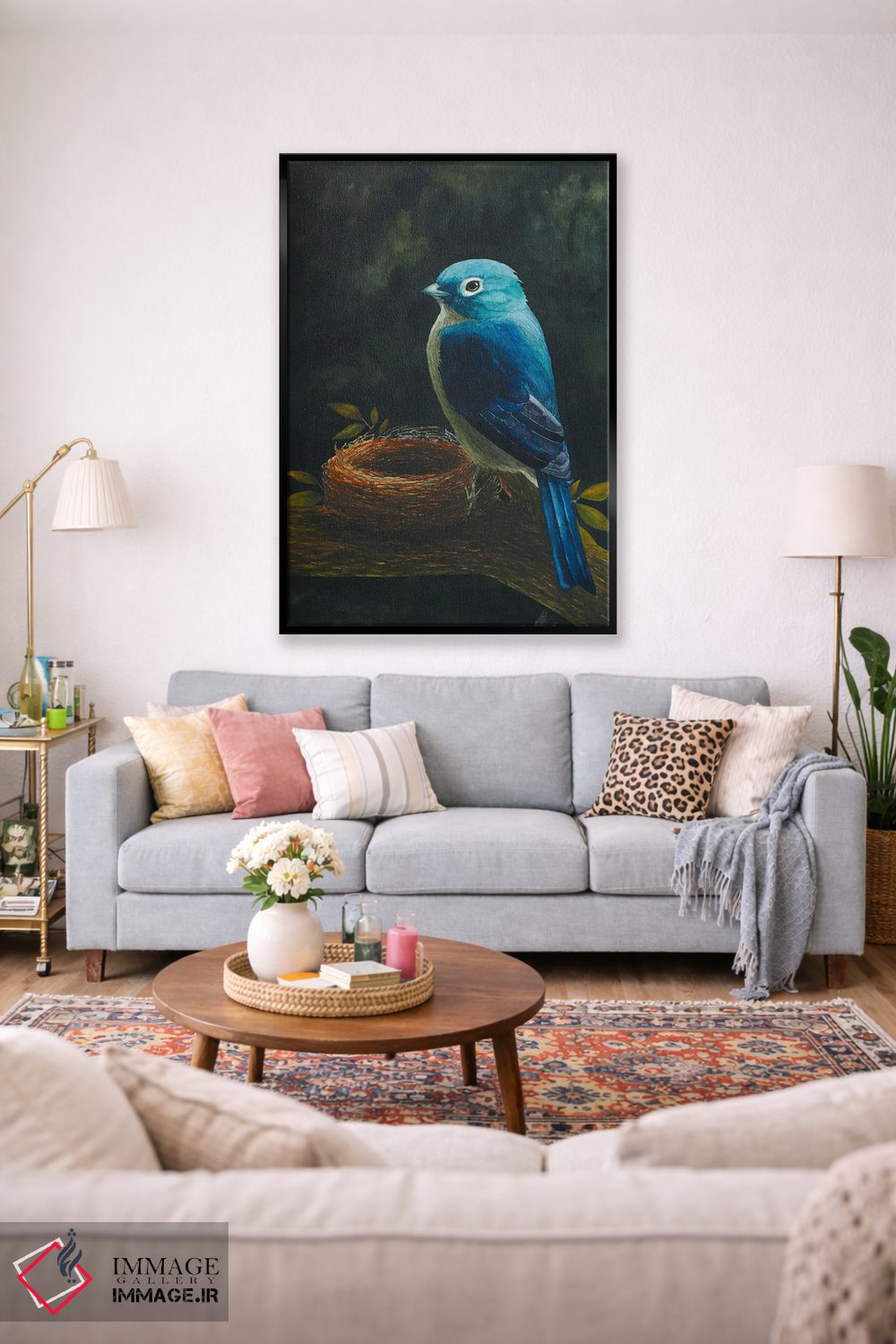 تابلو دکوراتیو پرنده با لانه اثر کارینا دانیلچوک - D1B