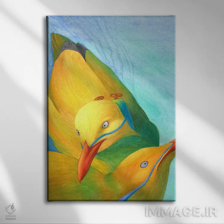 تابلو دکوراتیو یک حادثه اثر کارینا دانیلچوک - نمای روبهرو روی دیوار