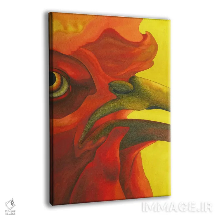 تابلو دکوراتیو خروس در آتش II اثر کارینا دانیلچوک - نمای پرسپکتیو محصول