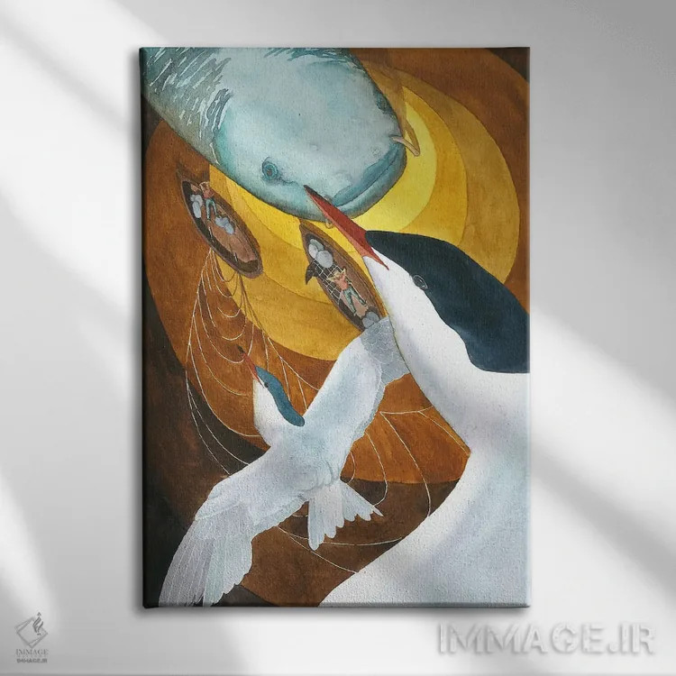 تابلو دکوراتیو سینه بند سکاها اثر کارینا دانیلچوک - نمای روبهرو روی دیوار