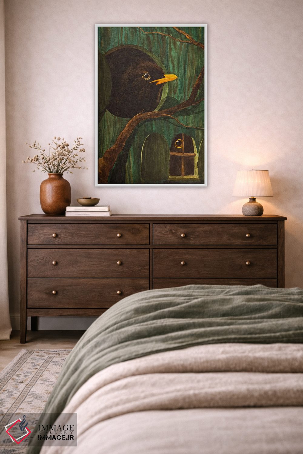 تابلو دکوراتیو خانه درختی با توکاها اثر کارینا دانیلچوک - D3W