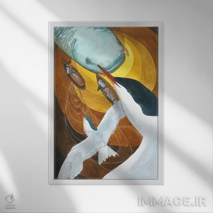 تابلو دکوراتیو سینه بند سکاها اثر کارینا دانیلچوک - نمای قابدار سفید