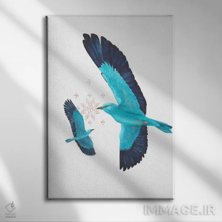 تابلو دکوراتیو دو غلت زن اروپایی در دیدار اثر کارینا دانیلچوک - نمای روبهرو روی دیوار