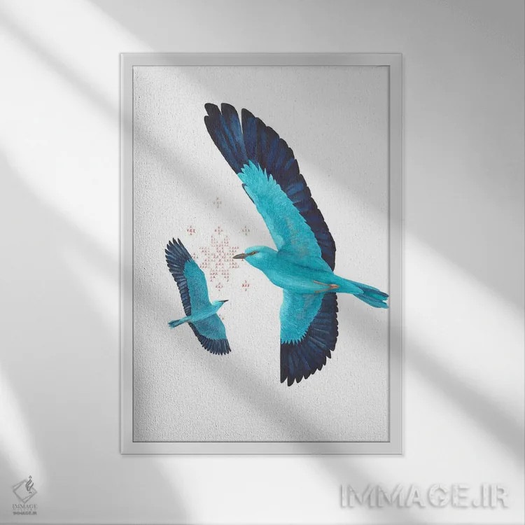 تابلو دکوراتیو دو غلت زن اروپایی در دیدار اثر کارینا دانیلچوک - نمای قابدار سفید