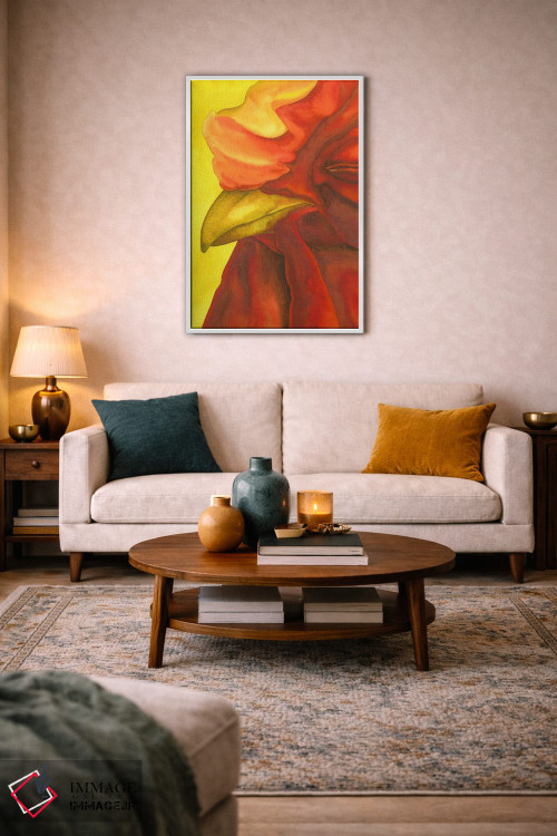 تابلو دکوراتیو خروس در آتش I اثر کارینا دانیلچوک - D3W