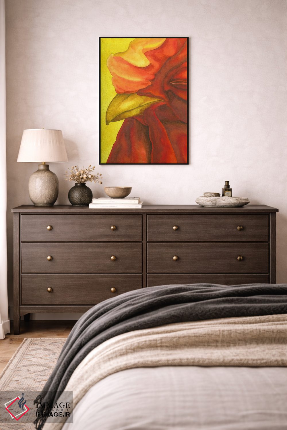 تابلو دکوراتیو خروس در آتش I اثر کارینا دانیلچوک - D4B