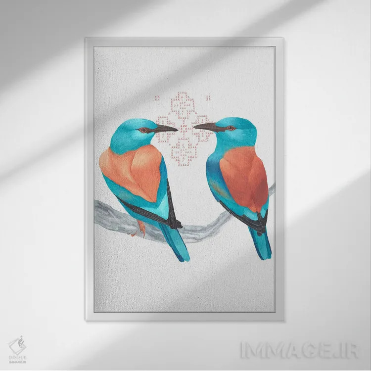 تابلو دکوراتیو دو غلت زن اروپایی دوباره به هم می رسند اثر کارینا دانیلچوک - نمای قابدار سفید