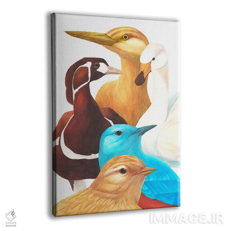تابلو دکوراتیو پنج پرنده دیگر اثر کارینا دانیلچوک - نمای پرسپکتیو محصول
